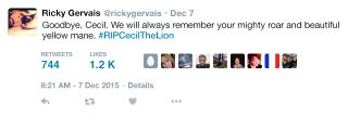 Illustration for article titled Heartbreaking: Last Night Cecil The Lion Died In His Sleep